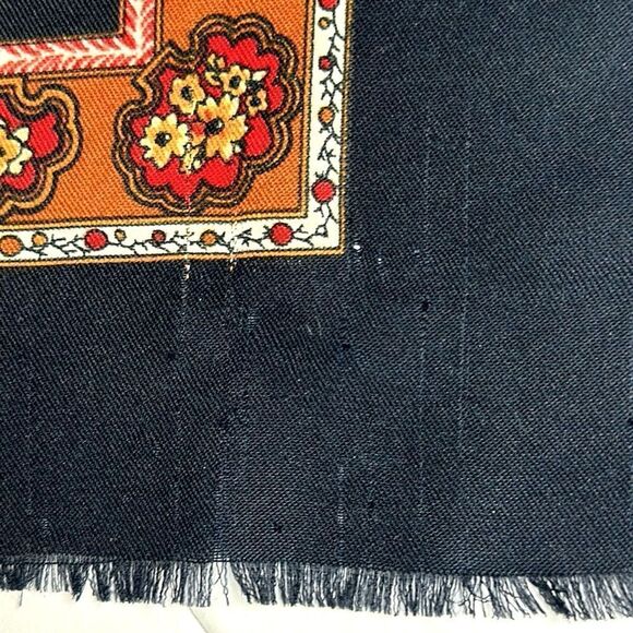 Betmar Italy Large Scarf Shawl Black Orange White Paisley - Picture 14 of 15